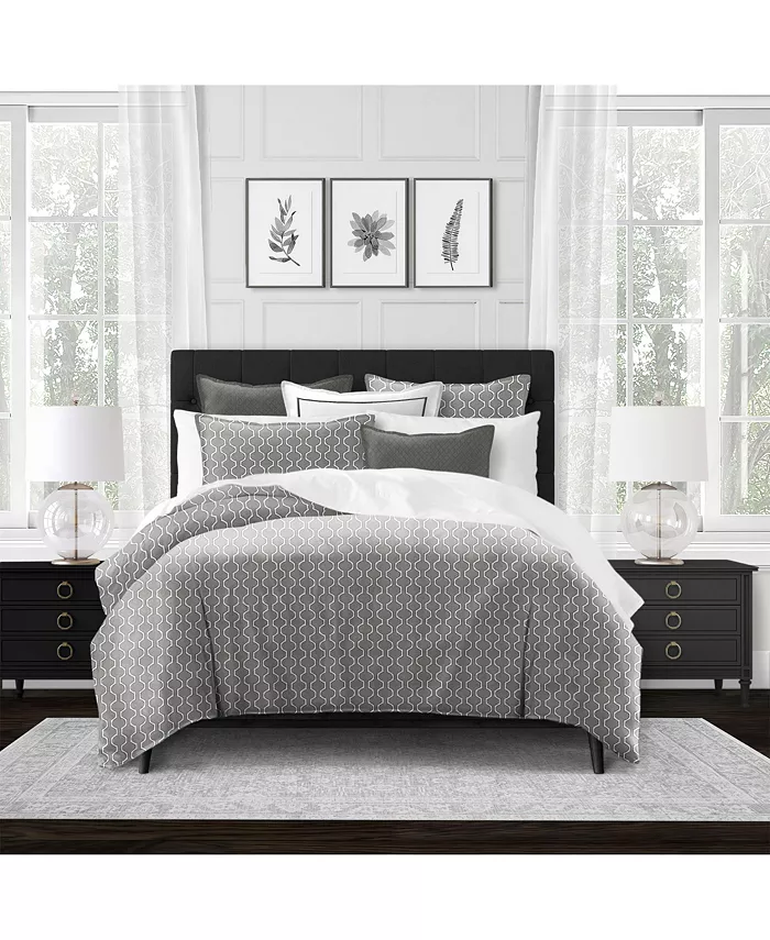 6ix Tailors Fine Linens Underwood Chocolate California King Duvet Cover and 2 Shams Set， Plus 2 Bonus Cushions