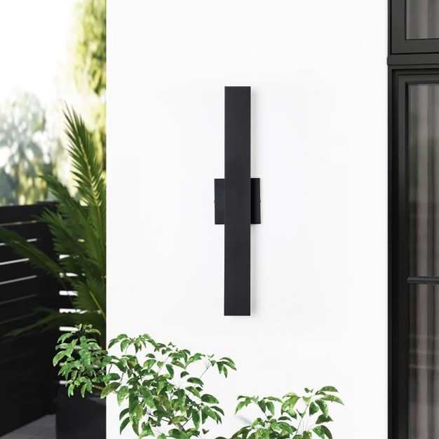 C Cattleya 2 light Integrated Led Outdoor Wall Light With Matte Black Finish