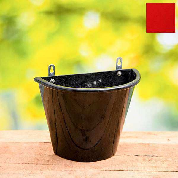 12 inch (30 cm) SML-009 Wall Mounted D Shaped Fiberglass Planter (Red)