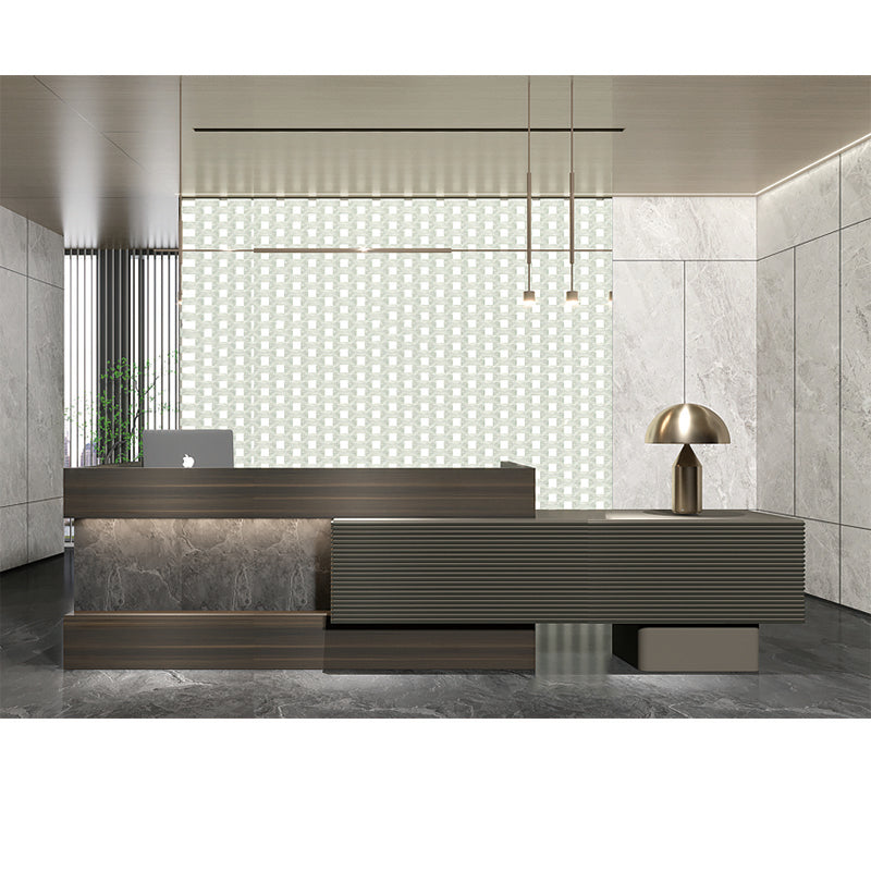 KASPER Reception Desk Right Panel 2.8M - Chocolate & Charcoal Grey