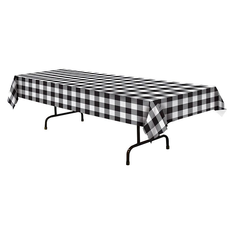 15.75 Black and White Buffalo Plaid Tablecover