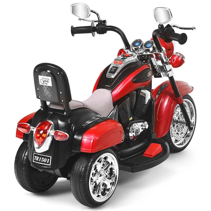 3 Wheel Kids Ride on Chopper-Style Motorcycle, 6V Battery Powered Kids Motorbike Trike Toy with Horn & Headlight