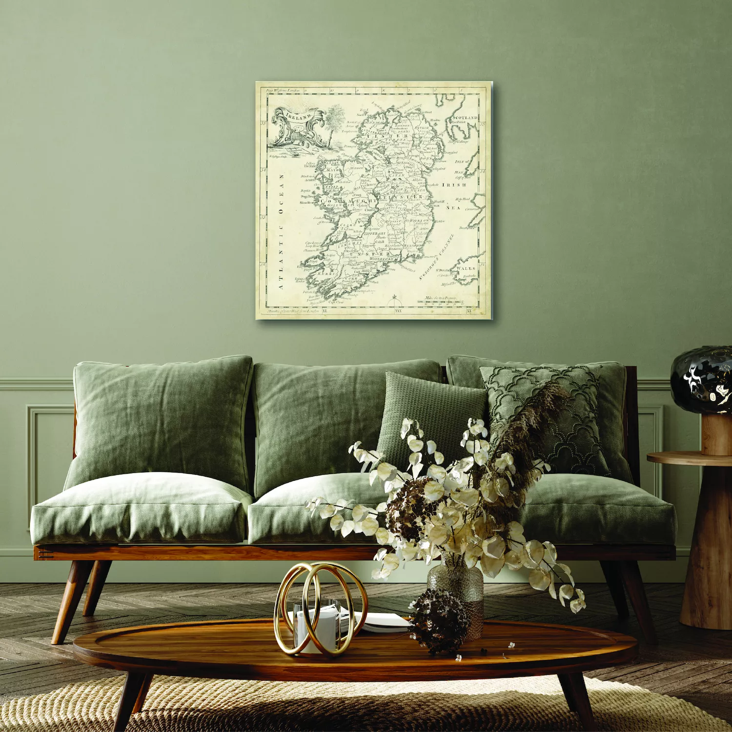 COURTSIDE MARKET Map Of Ireland Canvas Wall Art