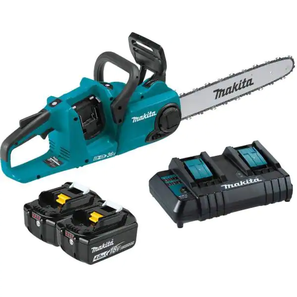 Makita XCU04CM 18-Volt X2 (36V) LXT Lithium-Ion Brushless Cordless 16 in. Electric Chain Saw Kit (4.0Ah)