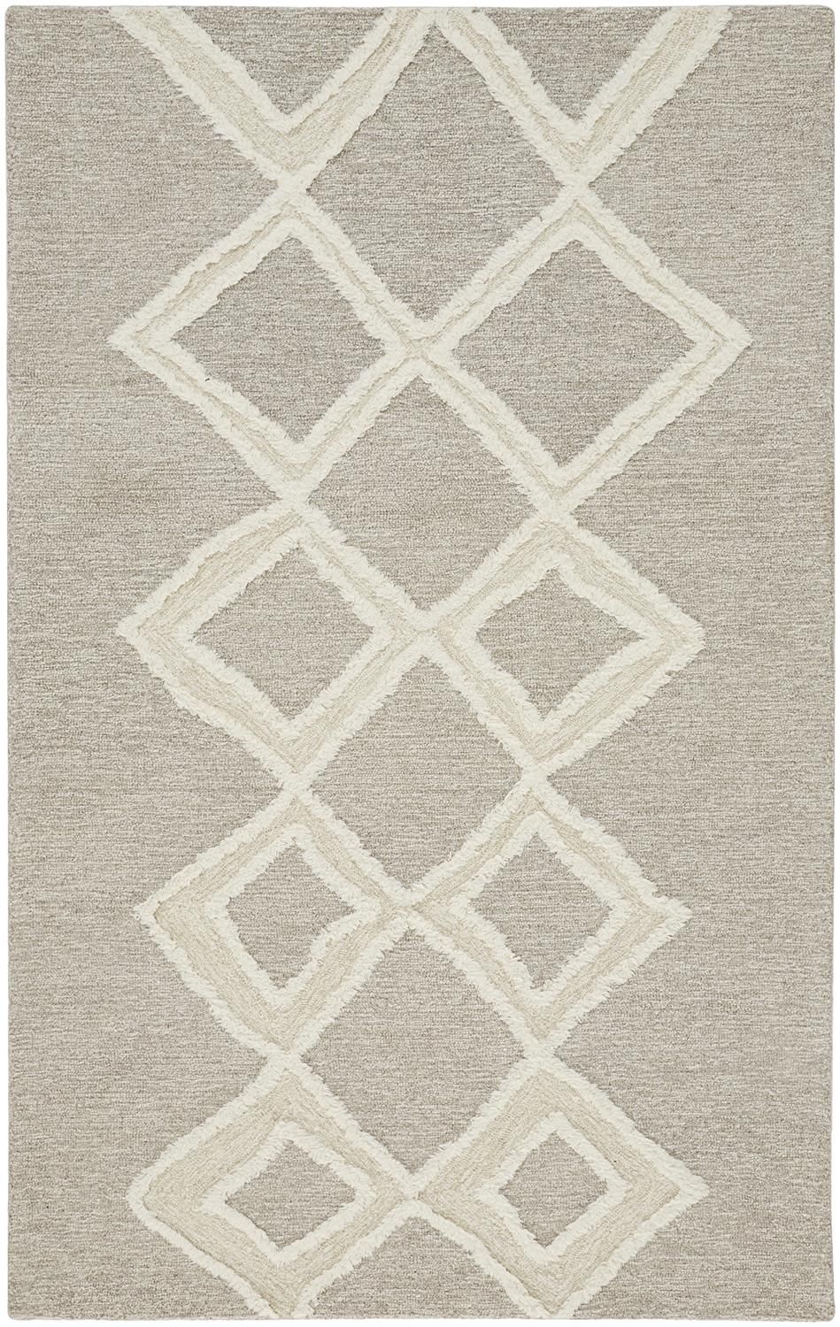 Elika Hand Tufted Taupe and Ivory Rug by BD Fine