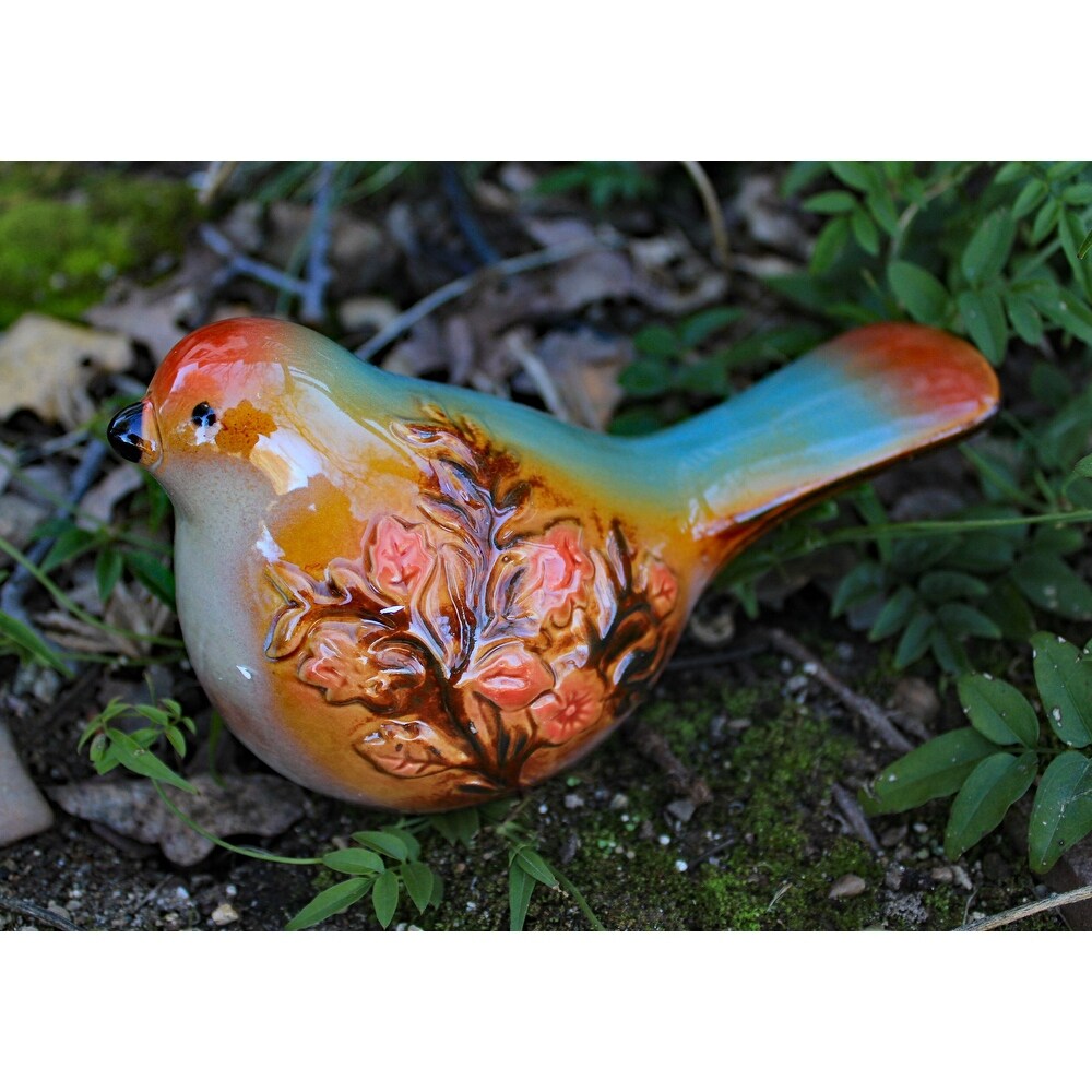 Set of 2 Ceramic Multi Colored Bird   3\