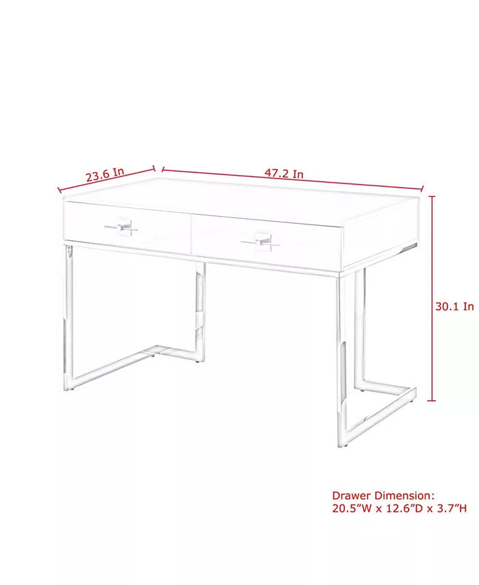 Nicole Miller Mandisa 2 Drawers Rectangular Writing Desk