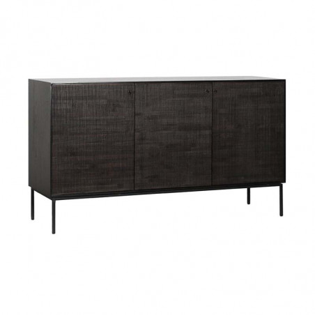 Buffet 3 portes en teck noir vernis Grooves Ethnicraft - Mobilier intérieur - Mobilier - GRIIN