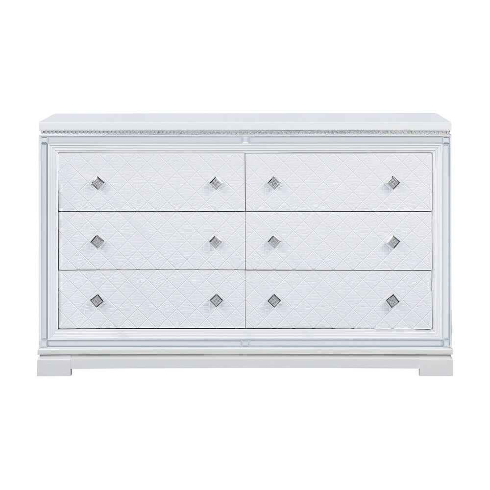 Isabelle Grid Pattern 6 Drawer Dresser