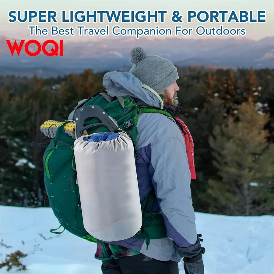 WOQI ultra light mummy sleeping bag suitable for cold weather