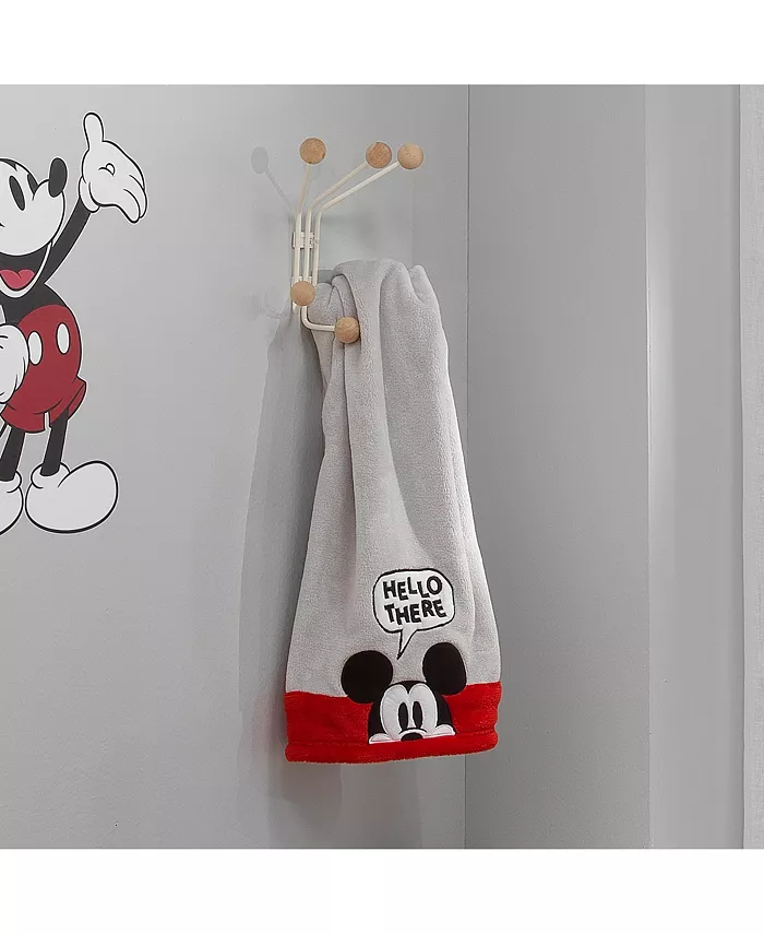 Lambs and Ivy Disney Baby Magical Mickey Mouse Baby Blanket - Gray Red