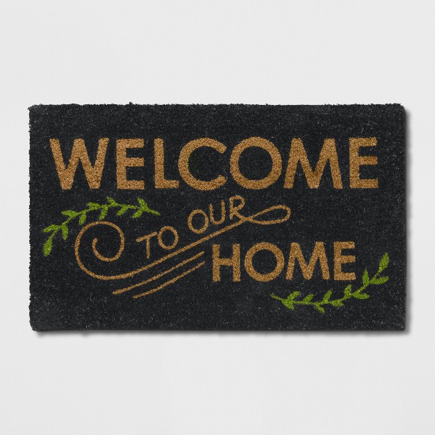 Welcome To Our Home Doormat Black