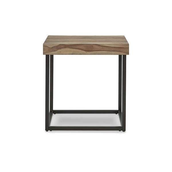 Signature Design by Ashley Bellwick Black/Natural Square End Table - 23