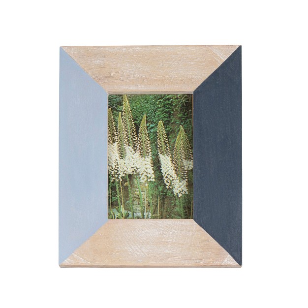 4x6 Inches Blue Wood amp Glass Photo Frame Foreside Home amp Garden