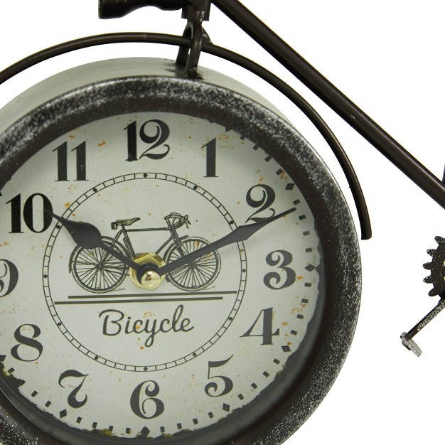 Set Of 2 Metal Bike Clocks Black white Olivia amp May