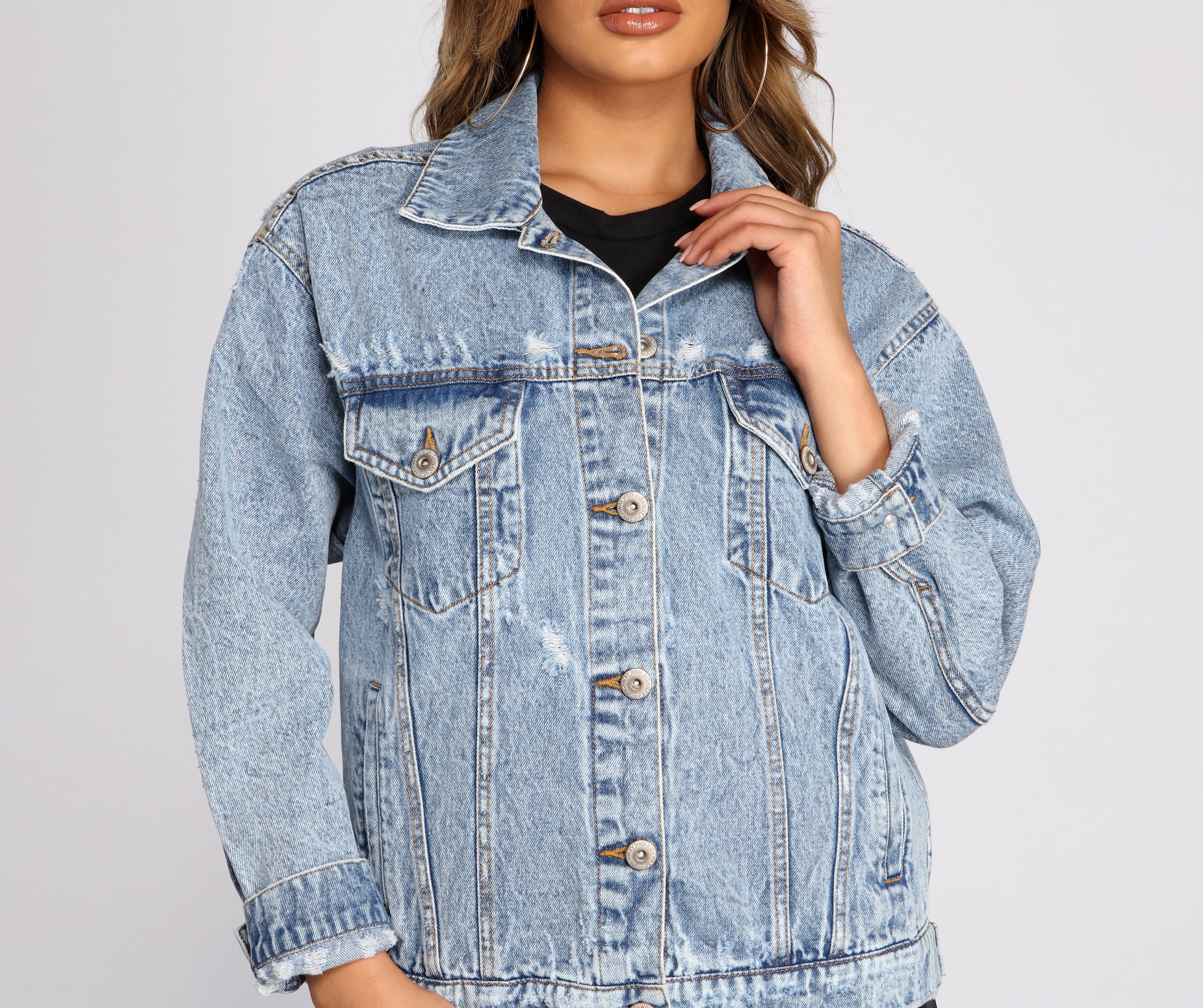 Squad Goals Over-Sized Denim Jacket