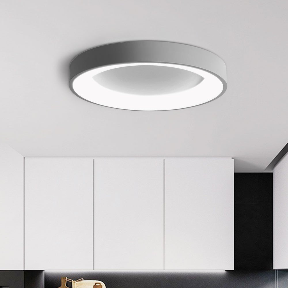 LED Grey Round Flush Mount Ceiling Light