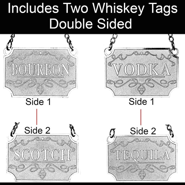 Whiskey Decanter with 2 Whiskey Tags