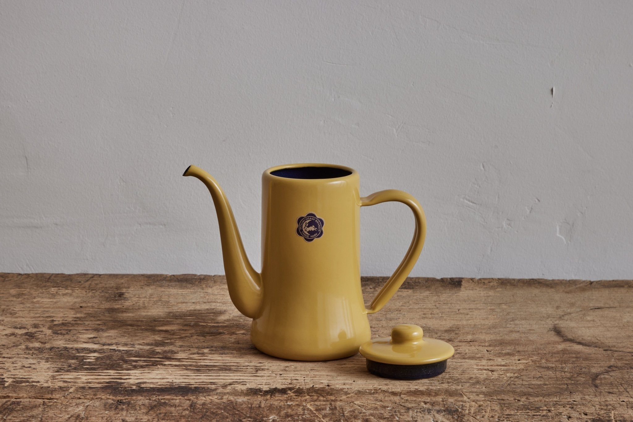 Enamel Slimpot Kettle, Yellow