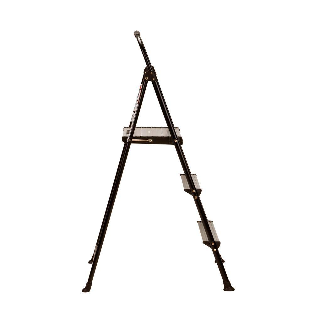 Cosco 3-Step Folding Step Stool with Rubber Hand Grip 11425ABK1E
