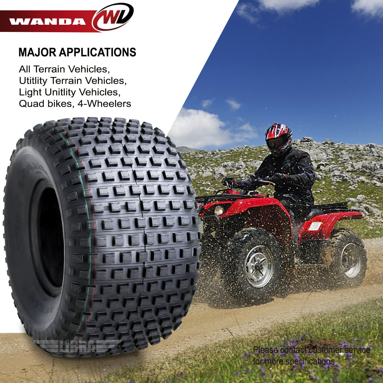 2 New WANDA ATV Tires 22X11-8 22x11x8 4PR P323 - 10032