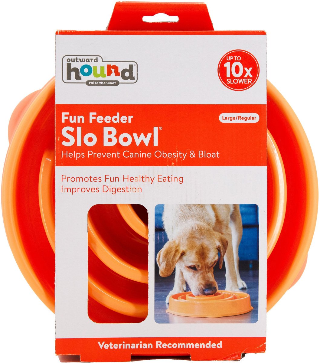 Outward Hound Fun Feeder Interactive Dog Bowl， Orange