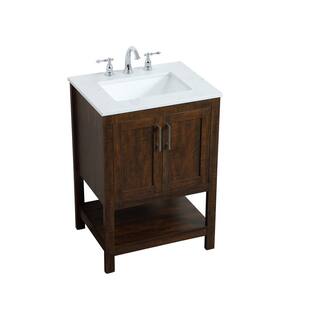 Timeless Home 24 in. W x 19 in. D x 34 in. H Single Bathroom Vanity in Espresso with Calacatta Quartz TH32024EX