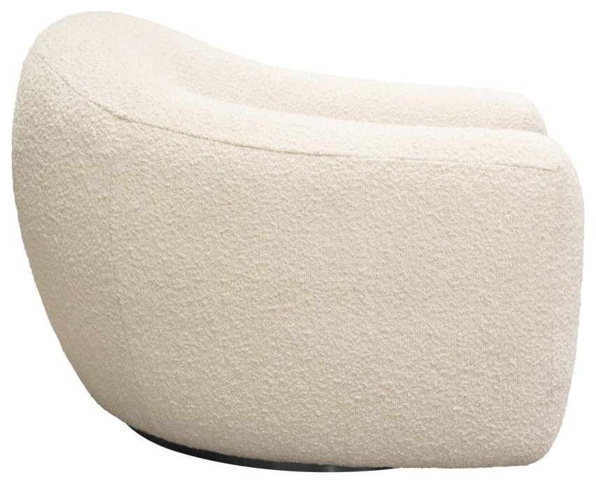 Pascal Swivel Chair in Bone Boucle Textured Fabric w/ Contoured Arms  ampBack...   Contemporary   Indoor Chaise Lounge Chairs   by BisonOffice  Houzz