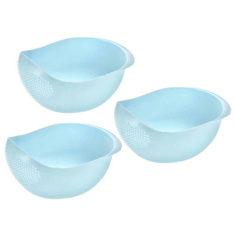 3pcs Rice Washing Basket Vegetable Fruit Colander Strainer