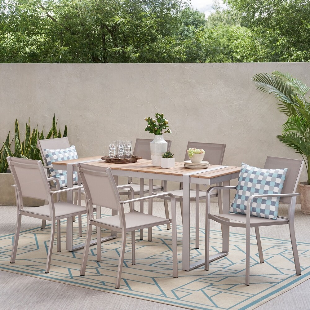 Colfax Outdoor Aluminum Outdoor 7 Piece Dining Set by Christopher Knight Home