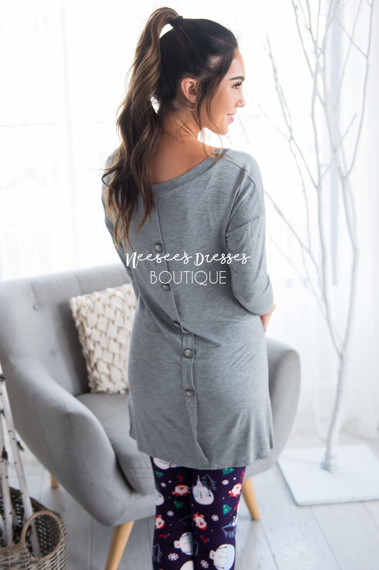 Button Back Pocket Tunic