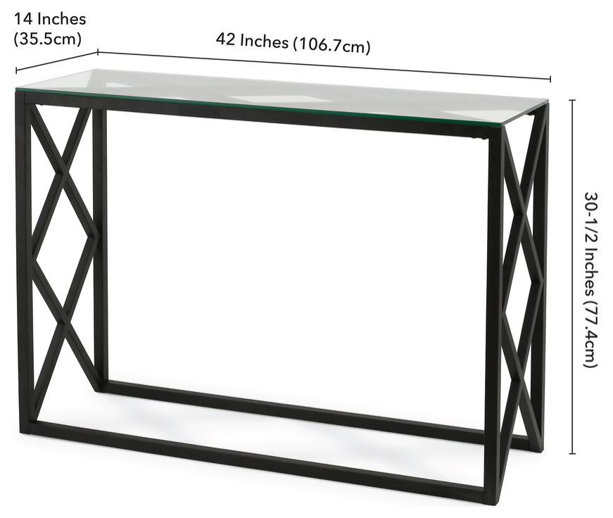 Dixon 42  x27 x27Wide Rectangular Console Table in Blackened Bronze   Contemporary   Coffee Tables   by BisonOffice  Houzz