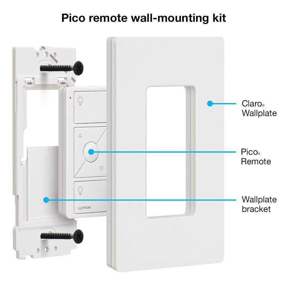 Lutron Pico Smart Remote Wall Mounting Kit for Caseta Smart Dimmer Switch 3-Way Applications White (PJ2-WALL-WH-L01) PJ2-WALL-WH-L01