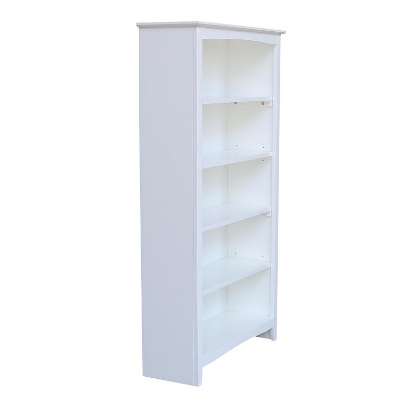 International Concepts Shaker White 5-Shelf Bookcase