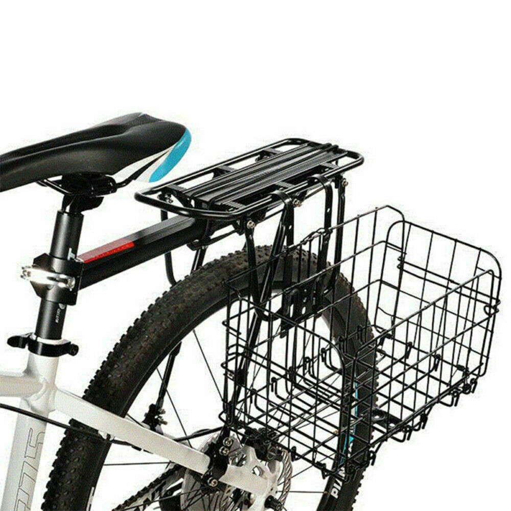 JahyShow Bicycle Bike Basket Detachable Folding Metal Wire Handlebar Storage Carrier For Front Rear