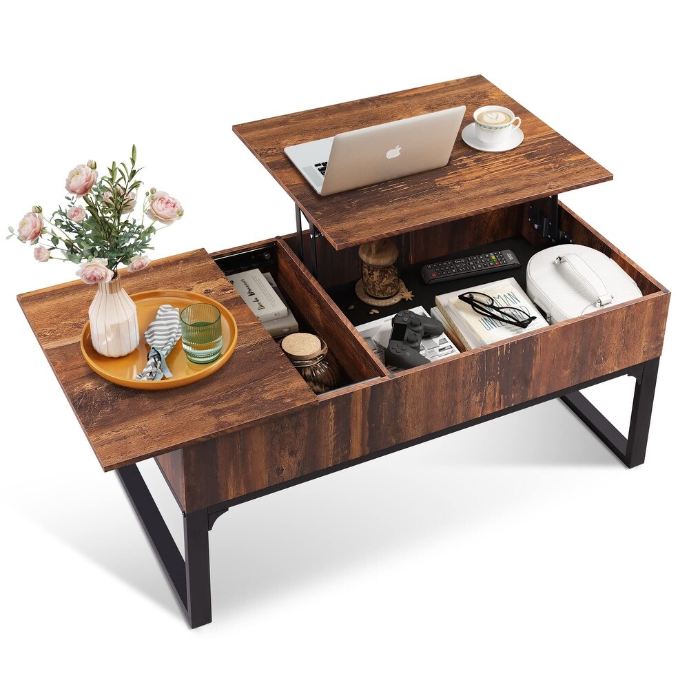 Lift Top Coffee Table for Living Room Modern Wood Coffee Table with Storage