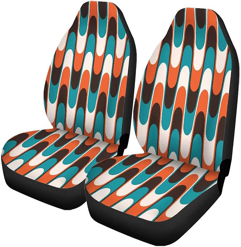 Set Of 2 Car Seat Covers Color Water Ripples Universal Auto Front Seats Protector Fits For Car，suv Sedan，truck