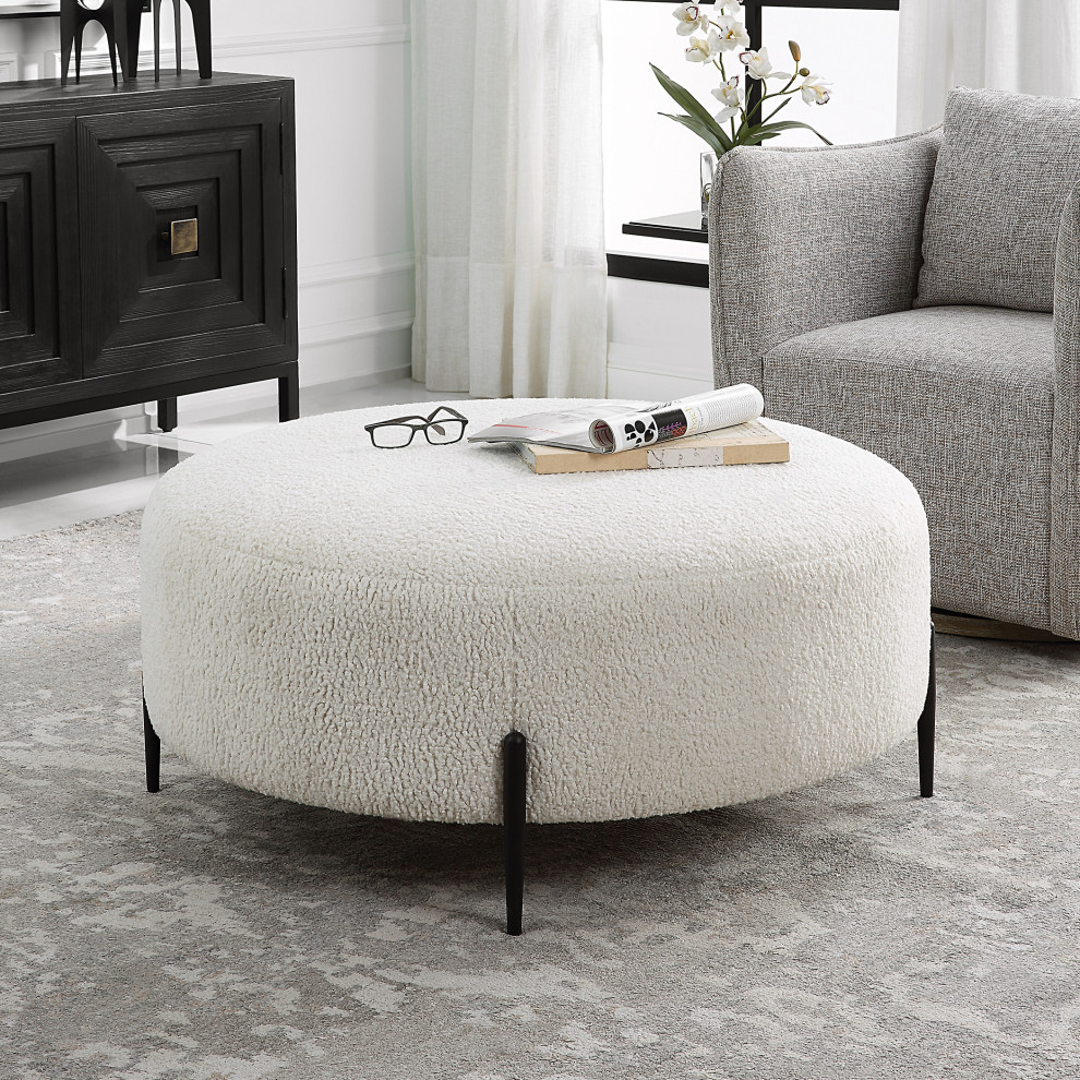 Arles Large Ottoman  Black   Footstools And Ottomans   by Uttermost  Houzz