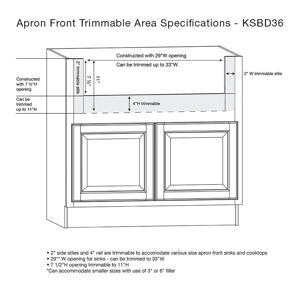 Hampton Bay Hampton Satin White Raised Panel Assembled Farmhouse Apron-Front Sink Base Kitchen Cabinet (36 in. x 34.5 in. x 24 in.) KSBD36-SW