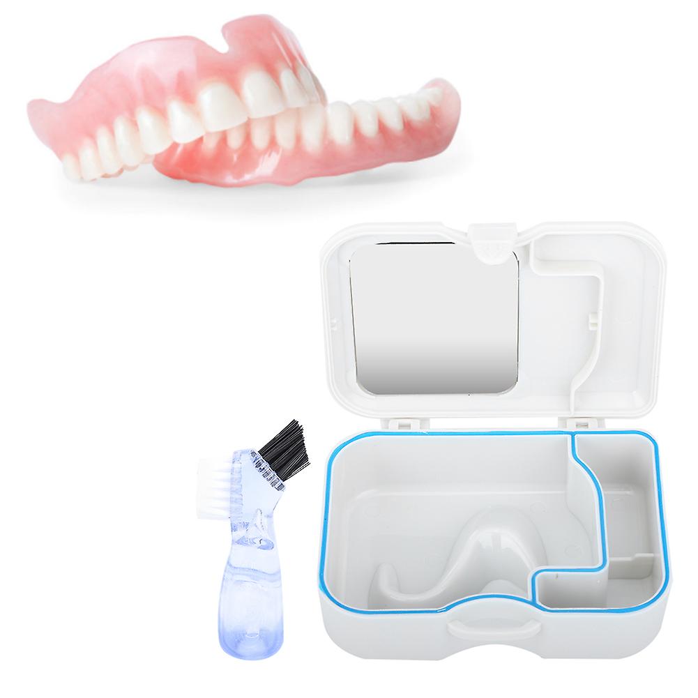 Denture Box Storage Case False Teeth Container Denture Storage Case With Mirror