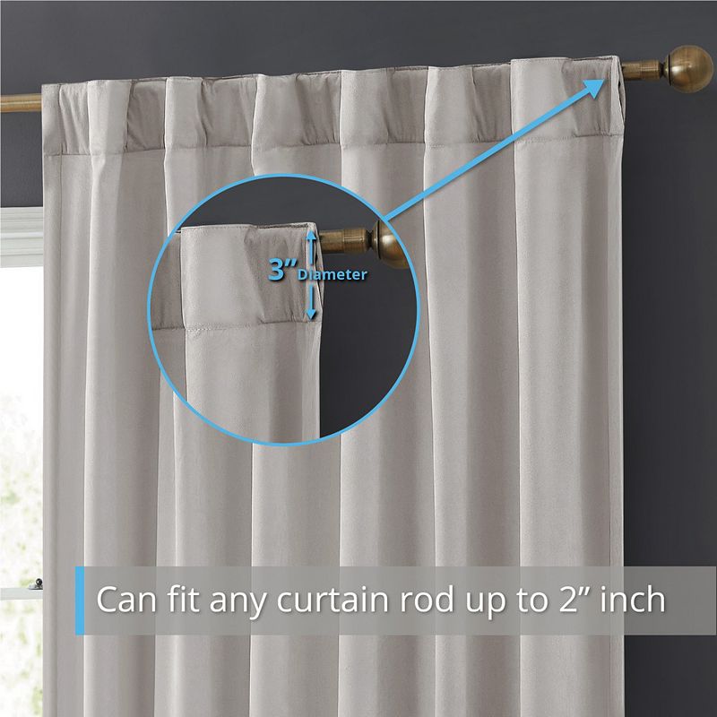 THD Maria Velvet Back Tab Rod Pocket Window Treatment Curtain Panels - Set of 2