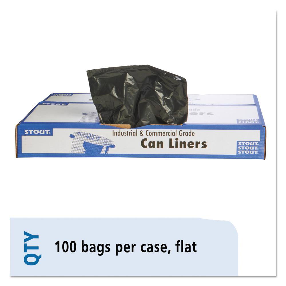 60 Gal. BrownBlack Total Recycled Content Plastic Trash Bags 1.5 mil 38 in. x 60 in. 1 Case of 100 Bags 100Carton STOT3860B15