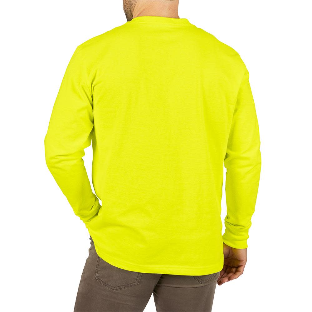 Heavy Duty Hi Vis Yellow Pocket Long Sleeve T-Shirt ; 3X