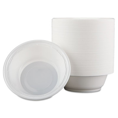 Dart Famous Service Plastic Dinnerware， Bowl， 12 oz， White， 125/Pack， 8 Packs/Carton (12BWWF)