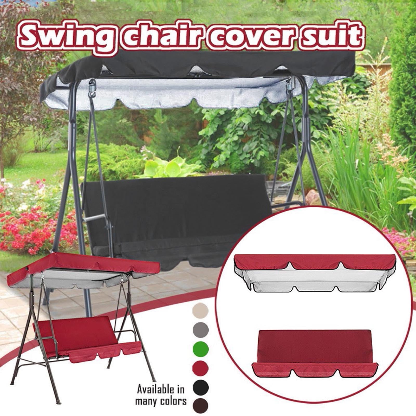 Aimik Outdoor Swing 3 Seater Swing Chair Cushion Cover Patio Balcony Waterproof Cover Swing Seat Pads Cover