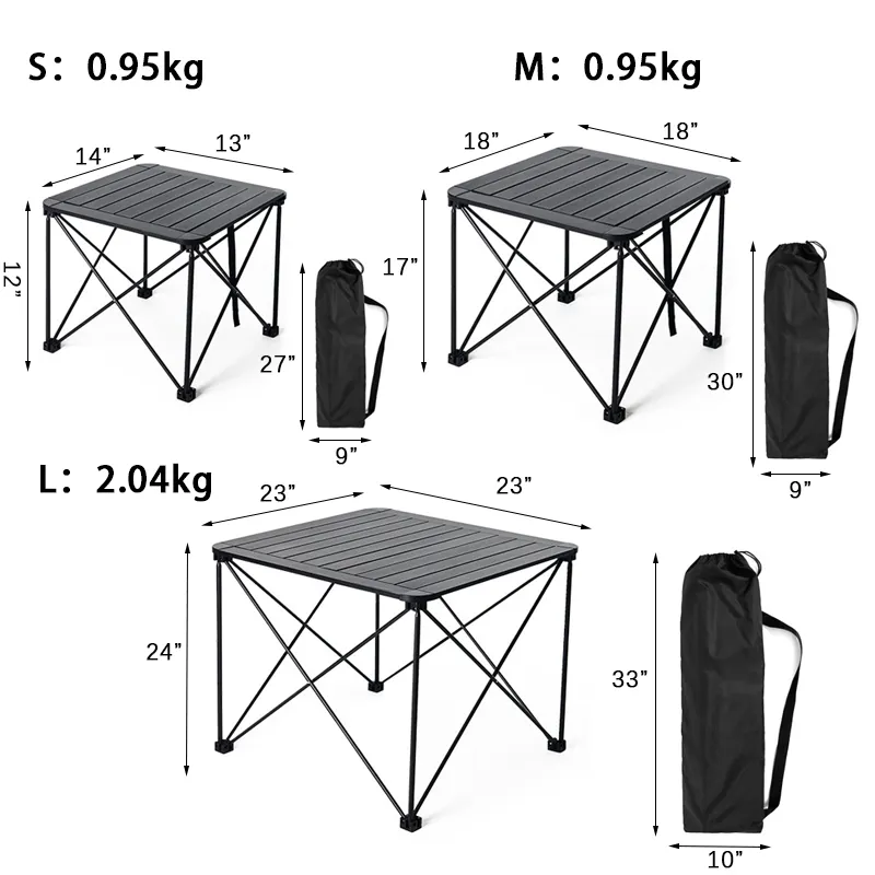 Camp Lightweight Portable Folding Ultralight Roll Up Aluminum Camp Picnic Table Foldable For Outdoor Hiking