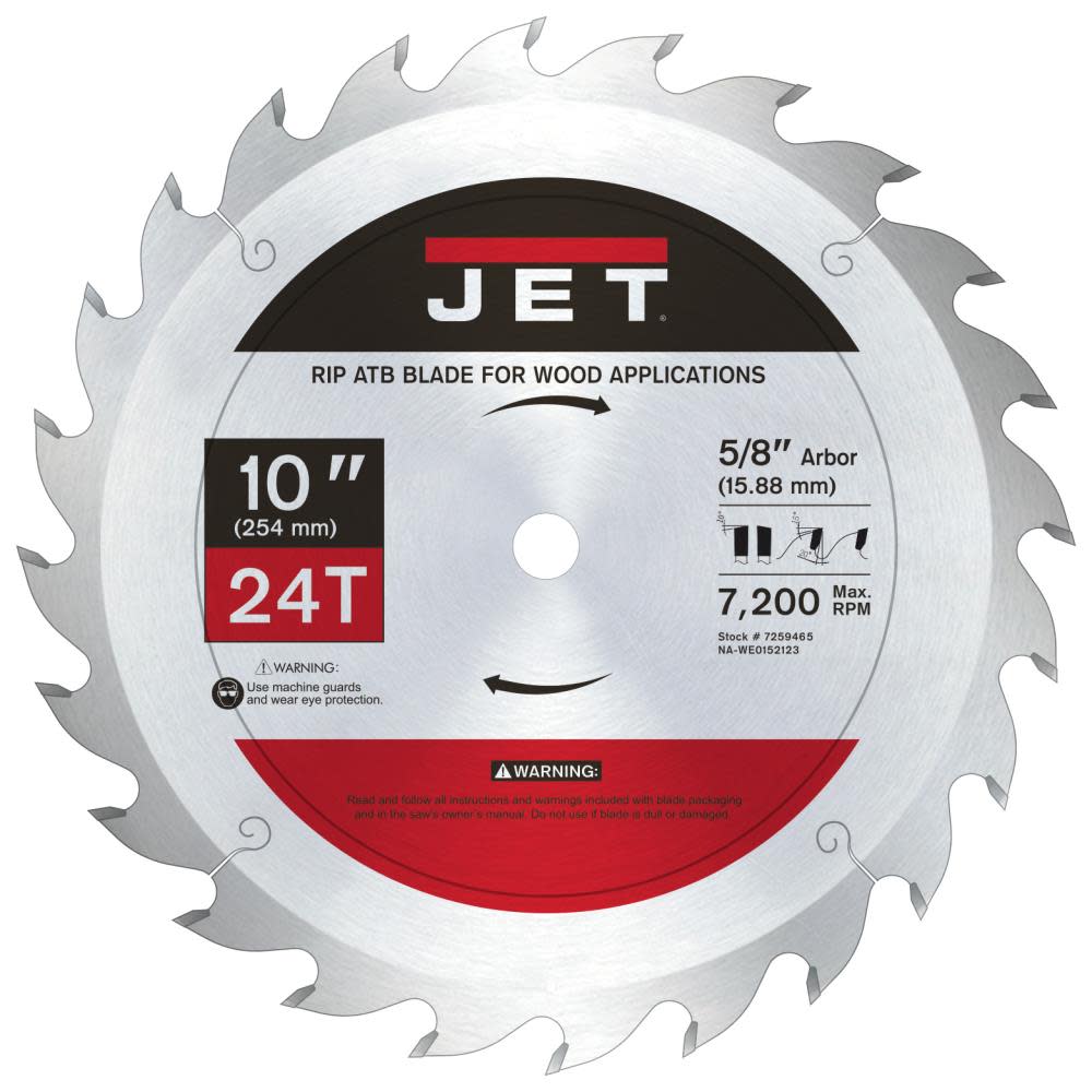 JET 1024 Rip Circular Saw Blade 7259465 from JET