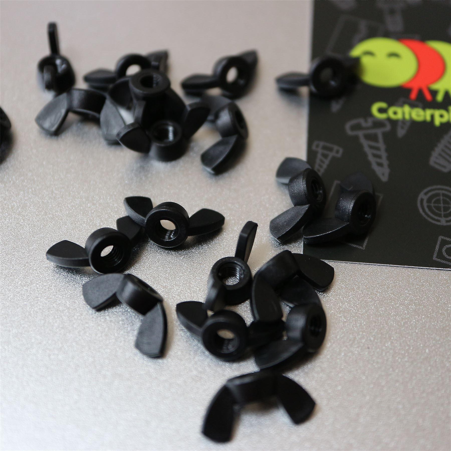 20x  Black， Nylon Plastic， M4 Butterfly， Wing Nuts