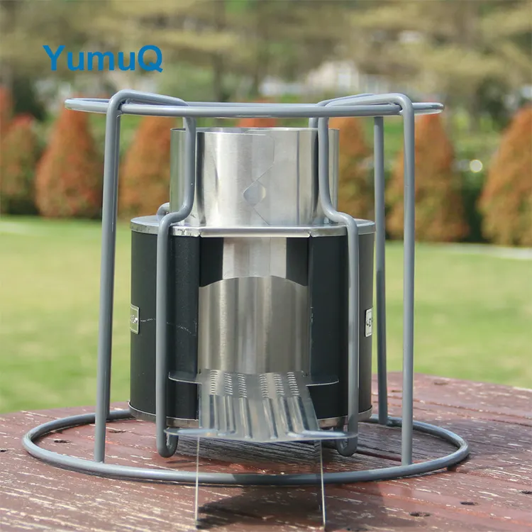 YumuQ 34cm Stainless Steel Portable Foldable Wood Burning Camping Stove For Outdoor Home Hiking Picnic