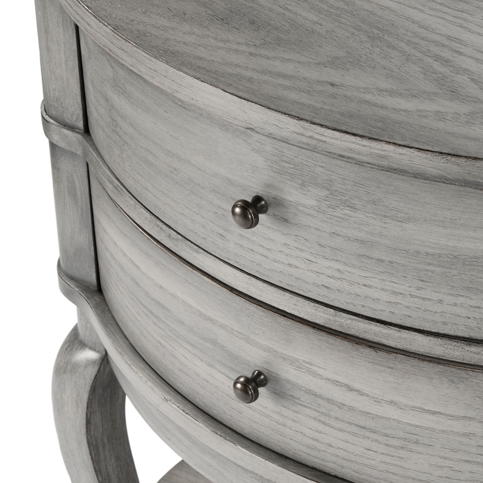 Jarvis Oval 2 Drawer Side Table   Farmhouse   Side Tables And End Tables   by HedgeApple  Houzz